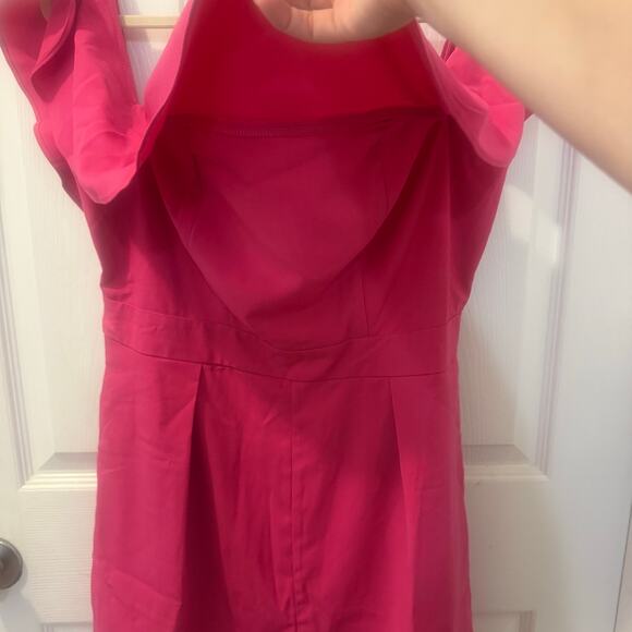 NWT Andree by Unit‎ Hot Pink Shorts Romper Size Large Off-Shoulder Ruffled - Picture 5 of 13